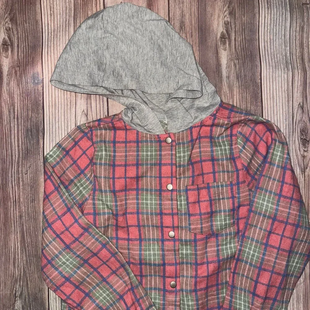 Girls BKE Small Flannel with Hood